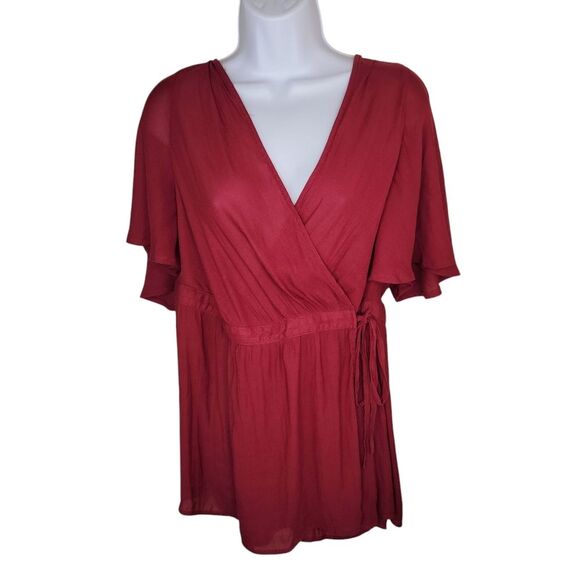 Torrid Georgette Flutter Sleeve Wrap Top Blouse Size 2 2x - Picture 1 of 6